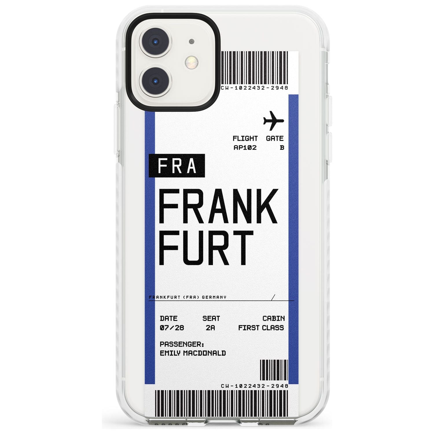 Frankfurt Boarding Pass iPhone Case  Impact Case Custom Phone Case - Case Warehouse