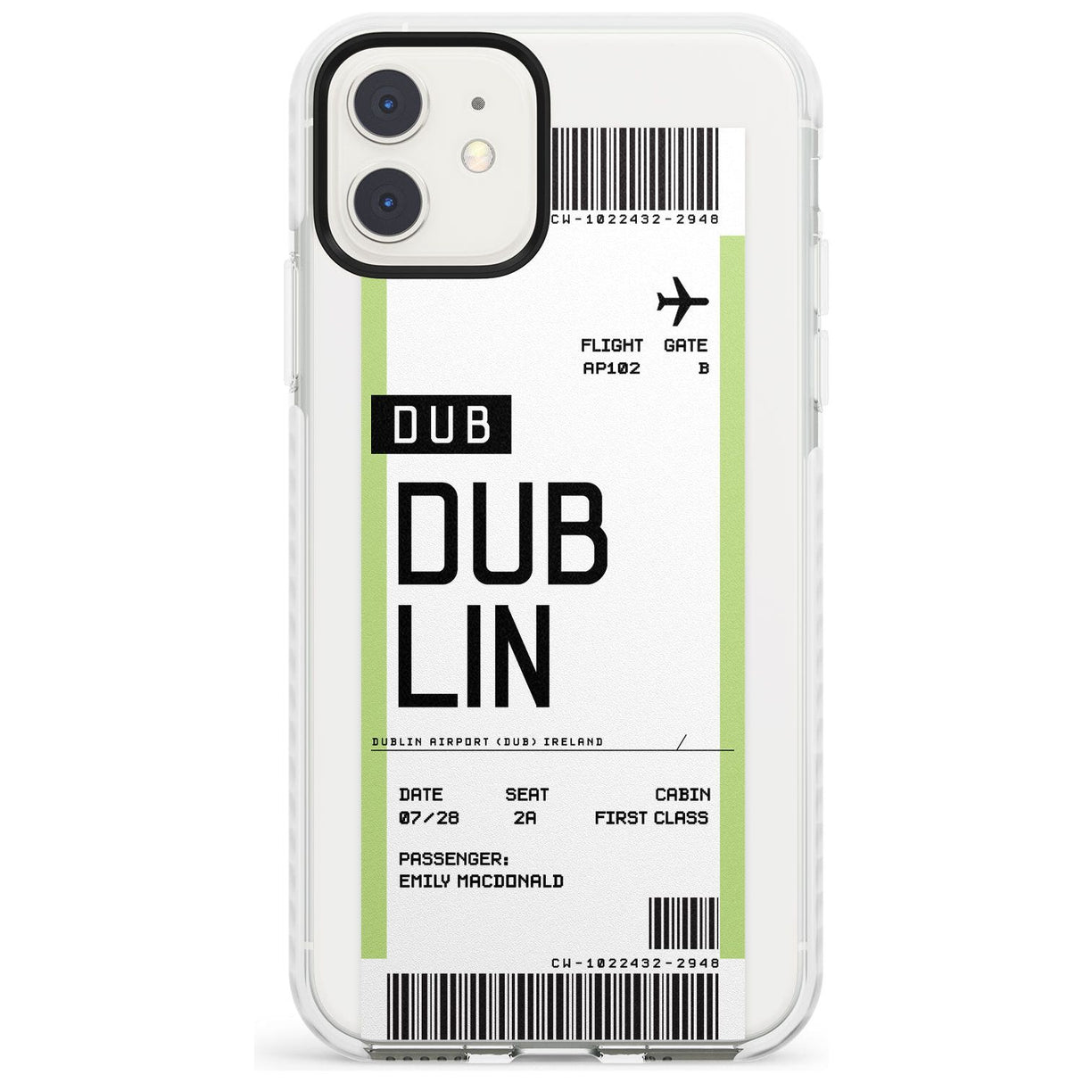 Dublin Boarding Pass iPhone Case  Impact Case Custom Phone Case - Case Warehouse