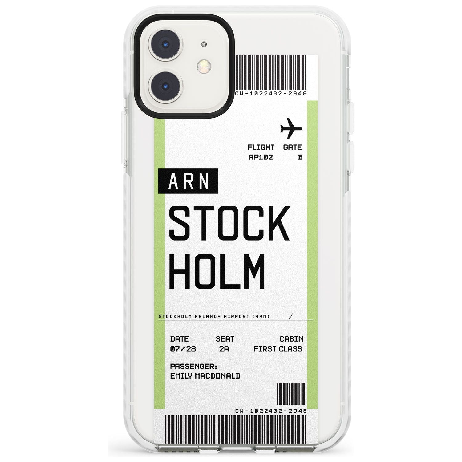 Stockholm Boarding Pass iPhone Case  Impact Case Custom Phone Case - Case Warehouse