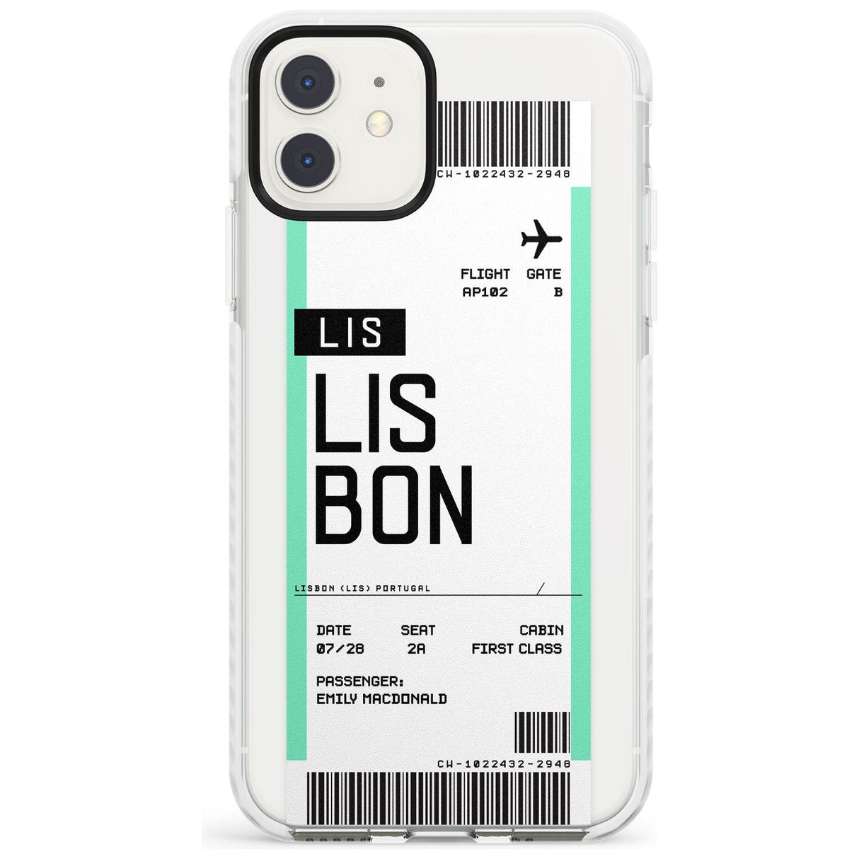 Lisbon Boarding Pass iPhone Case  Impact Case Custom Phone Case - Case Warehouse