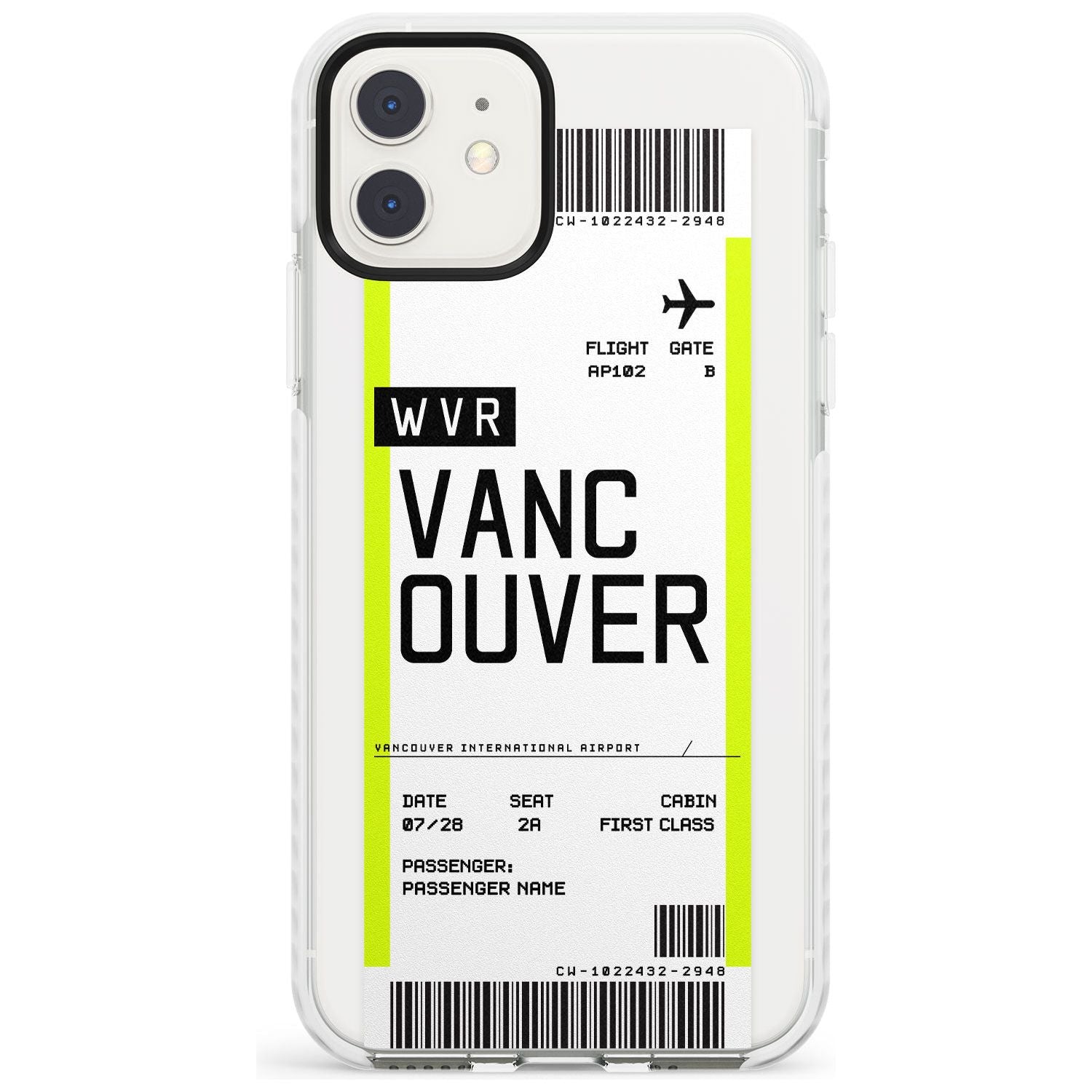Vancouver Boarding Pass iPhone Case  Impact Case Custom Phone Case - Case Warehouse
