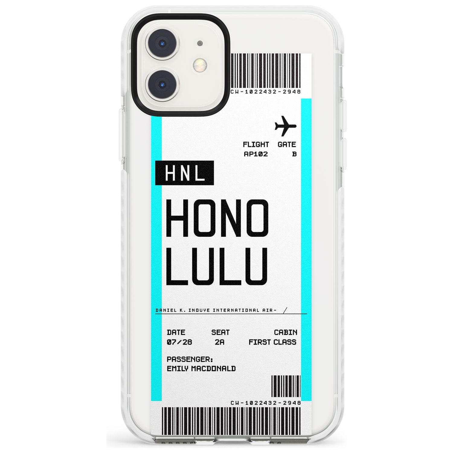 Honolulu Boarding Pass iPhone Case  Impact Case Custom Phone Case - Case Warehouse