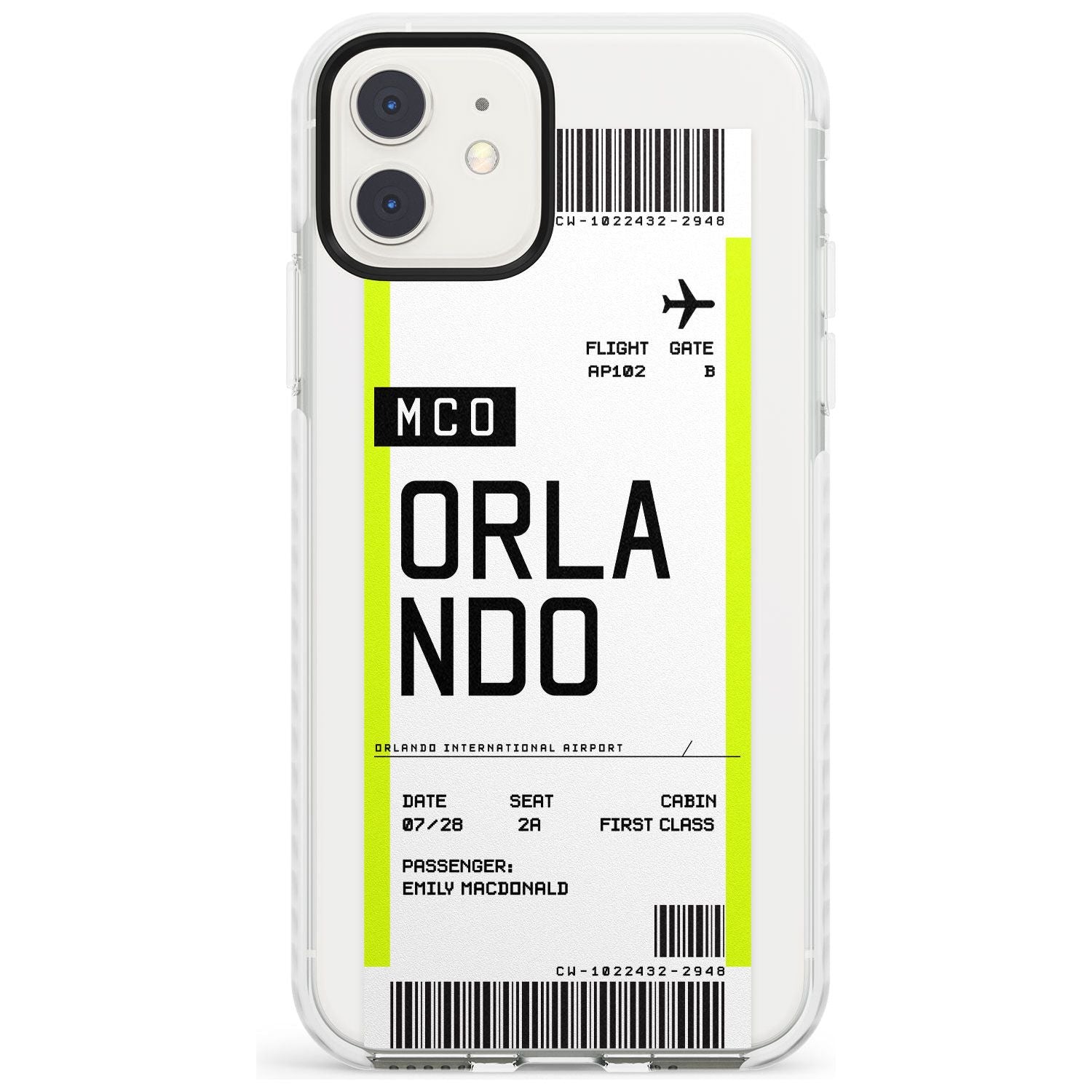 Orlando Boarding Pass iPhone Case  Impact Case Custom Phone Case - Case Warehouse