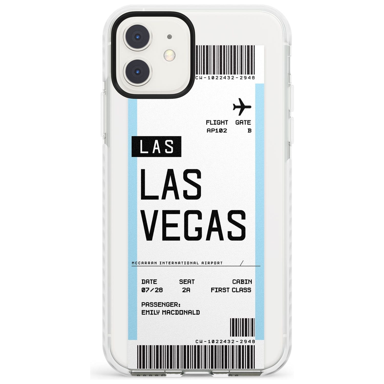 Las Vegas Boarding Pass iPhone Case  Impact Case Custom Phone Case - Case Warehouse