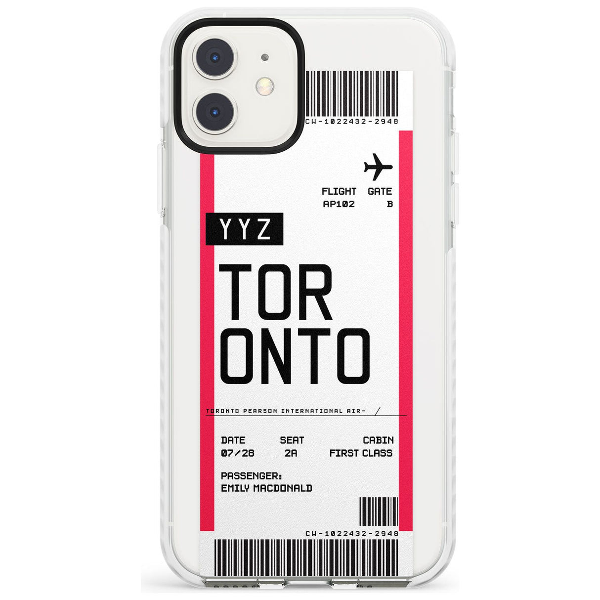 Toronto Boarding Pass iPhone Case  Impact Case Custom Phone Case - Case Warehouse