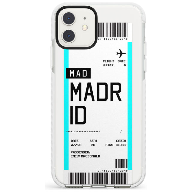 Madrid Boarding Pass iPhone Case  Impact Case Custom Phone Case - Case Warehouse