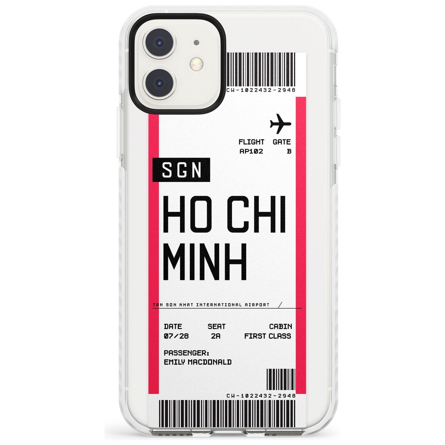 Ho Chi Minh City Boarding Pass iPhone Case  Impact Case Custom Phone Case - Case Warehouse