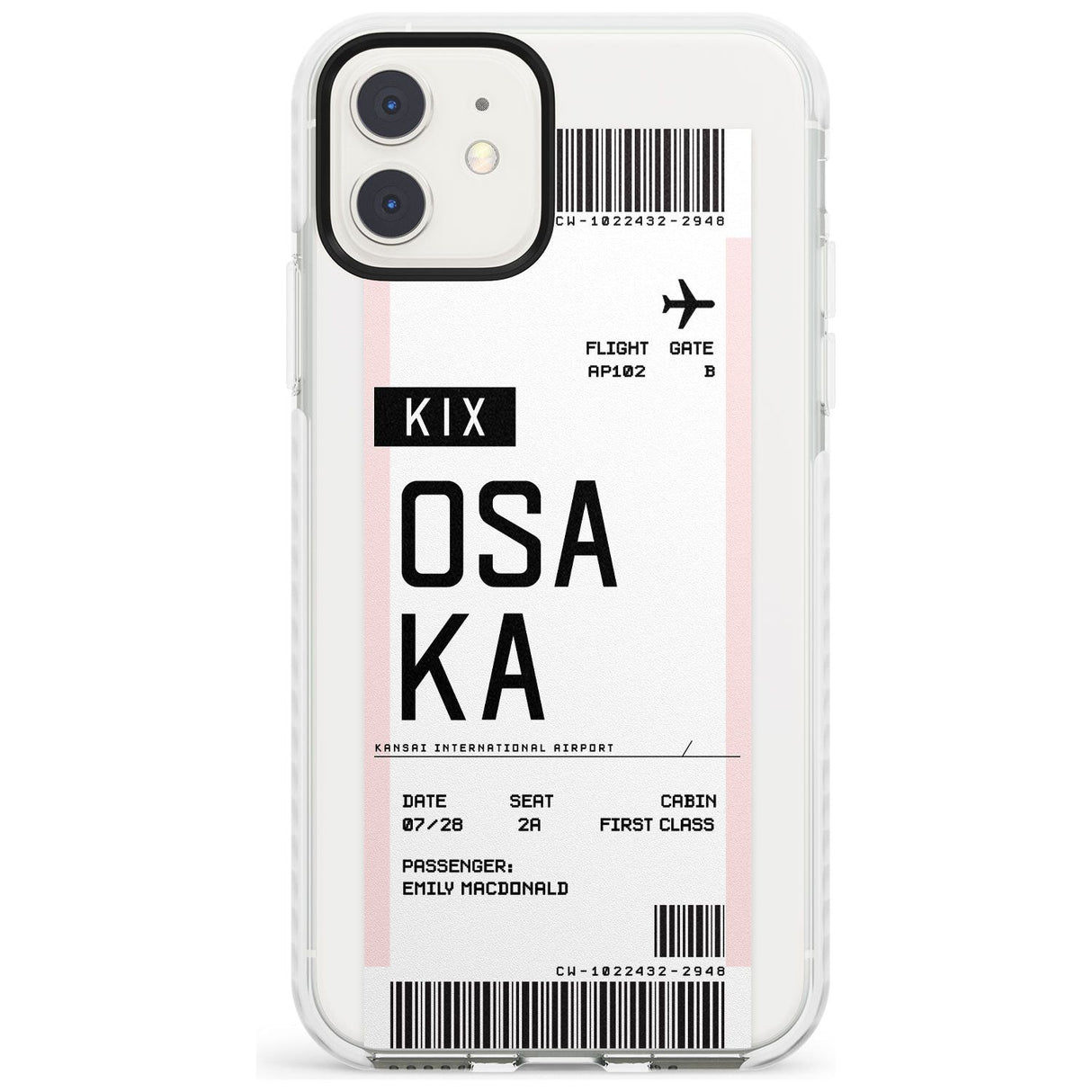 Osaka Boarding Pass iPhone Case  Impact Case Custom Phone Case - Case Warehouse