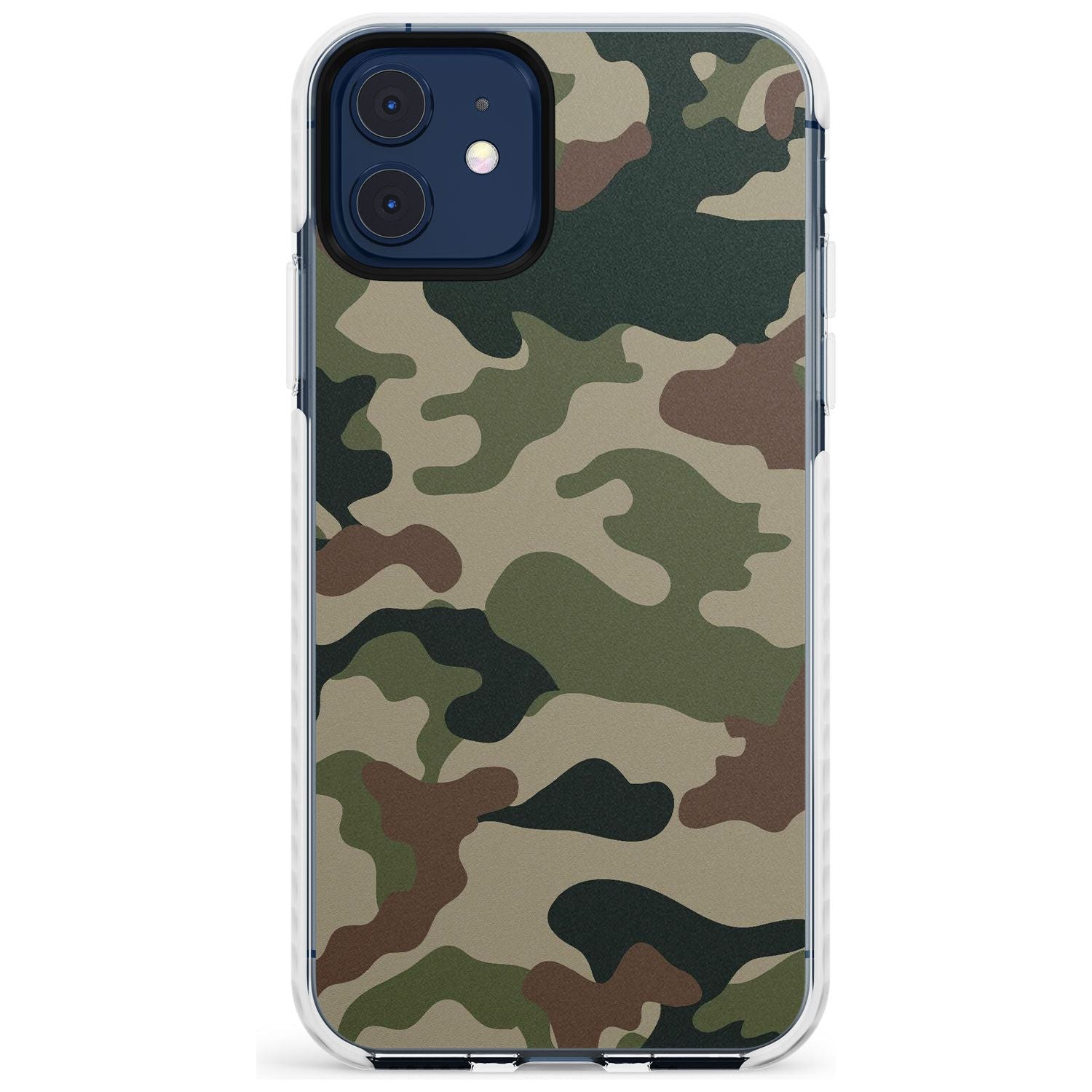 Green and Brown Camo Impact Phone Case for iPhone 11