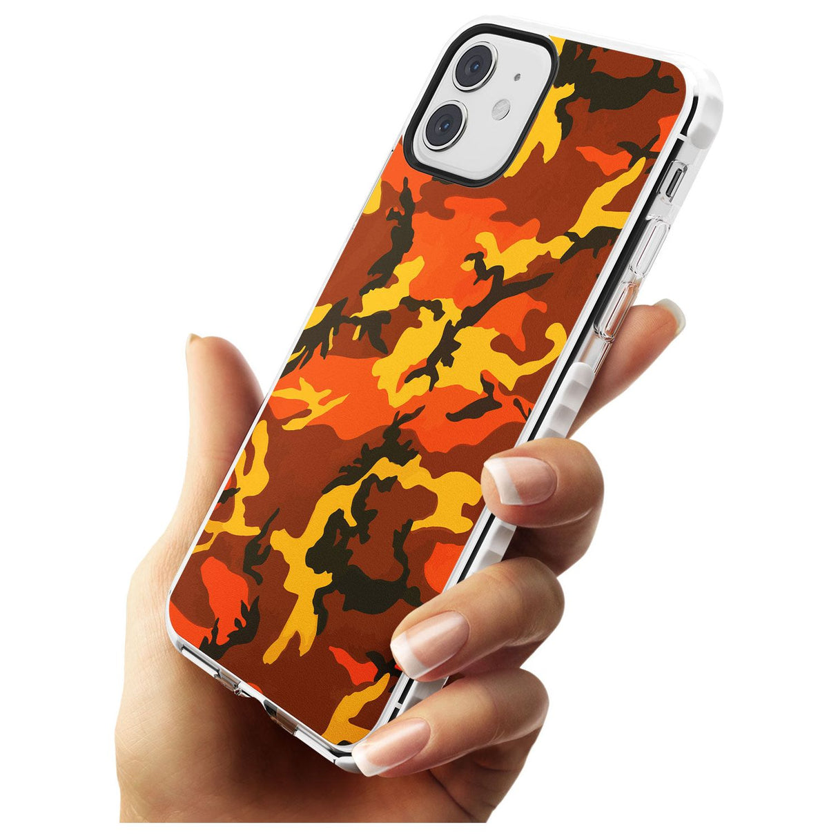 Orange Camo Impact Phone Case for iPhone 11