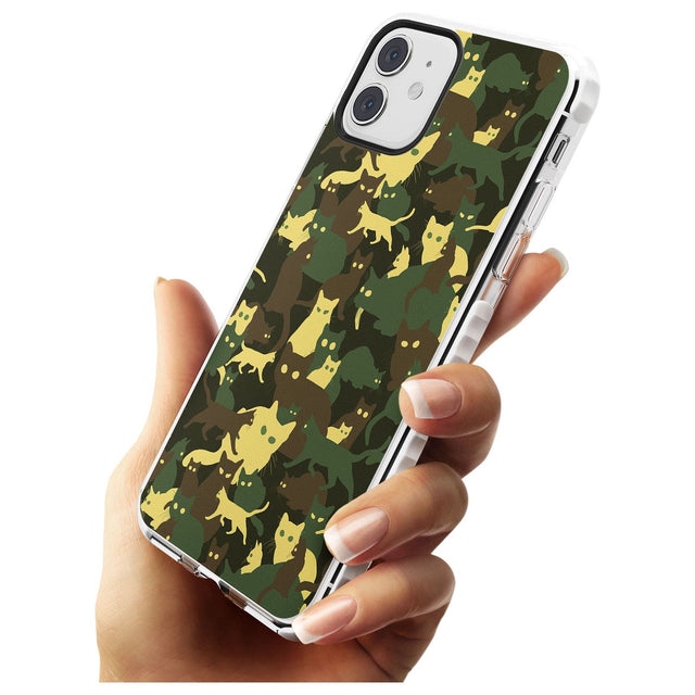 Forest Green Cat Camouflage Pattern Impact Phone Case for iPhone 11