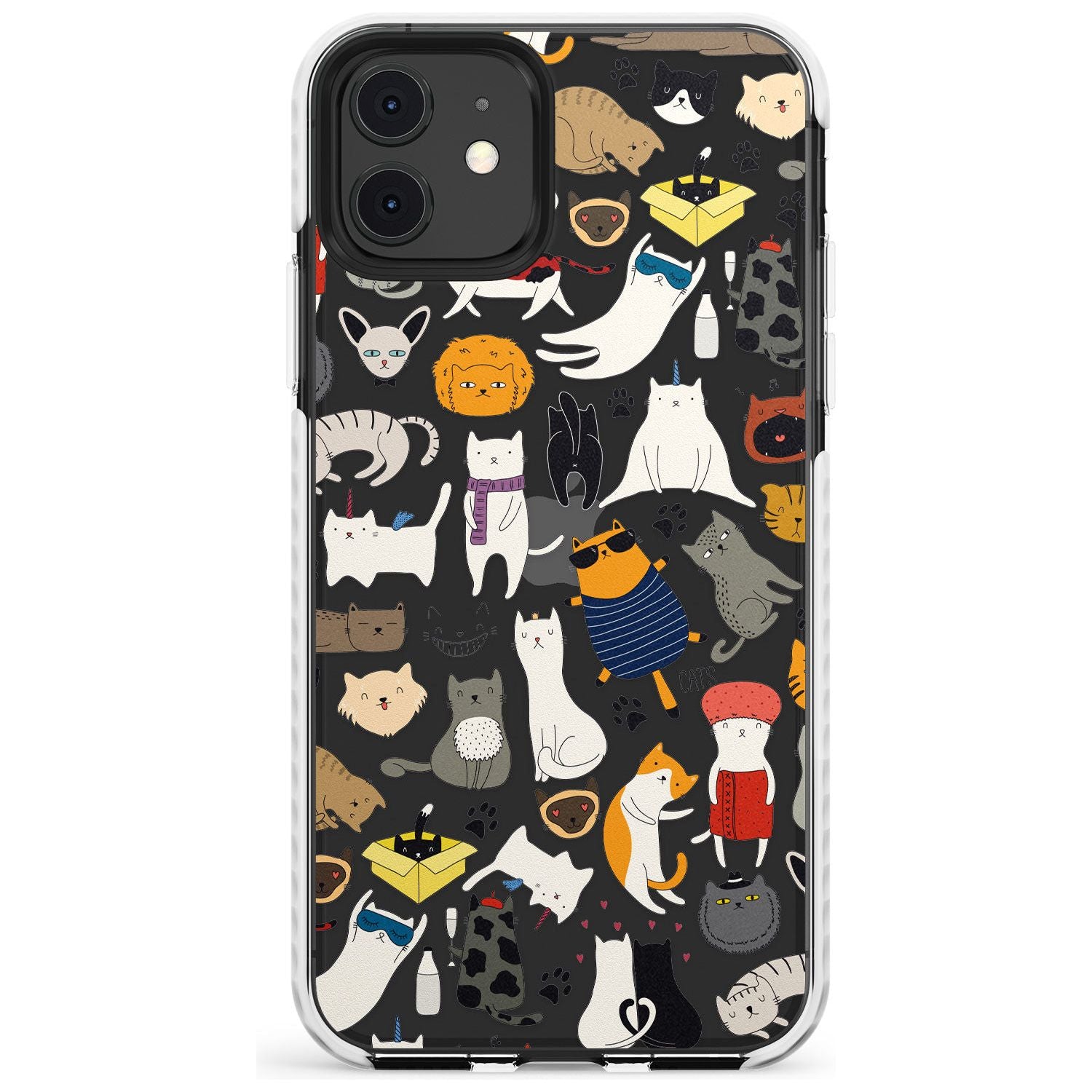 Cartoon Cat Collage - Colour Slim TPU Phone Case for iPhone 11