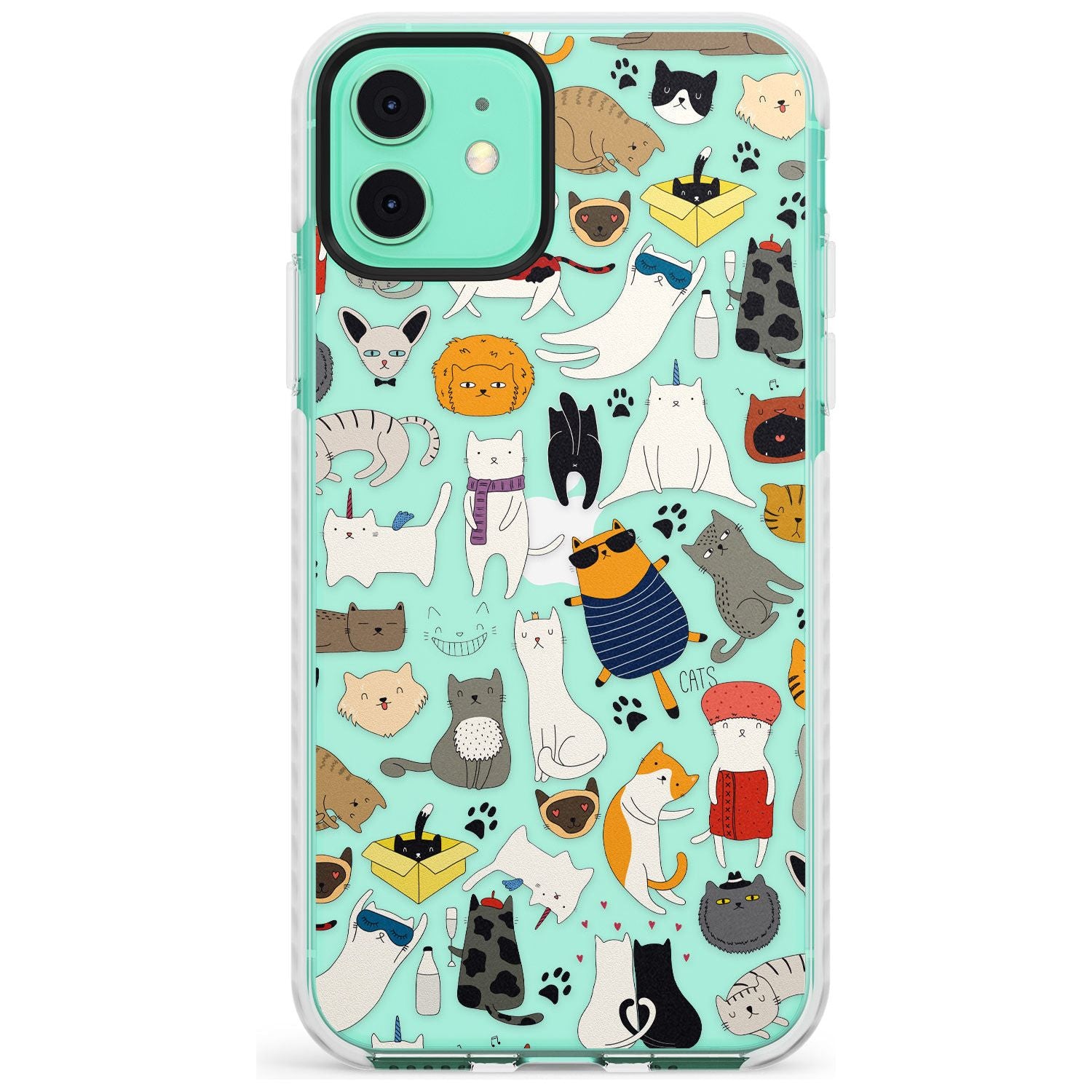 Cartoon Cat Collage - Colour Slim TPU Phone Case for iPhone 11