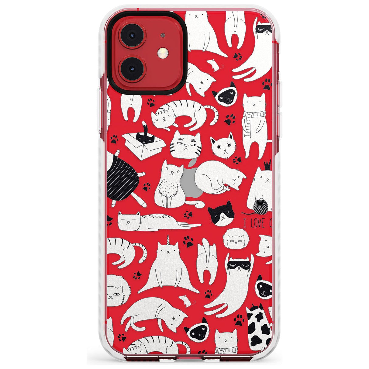 Cartoon Cat Collage - Black & White Slim TPU Phone Case for iPhone 11