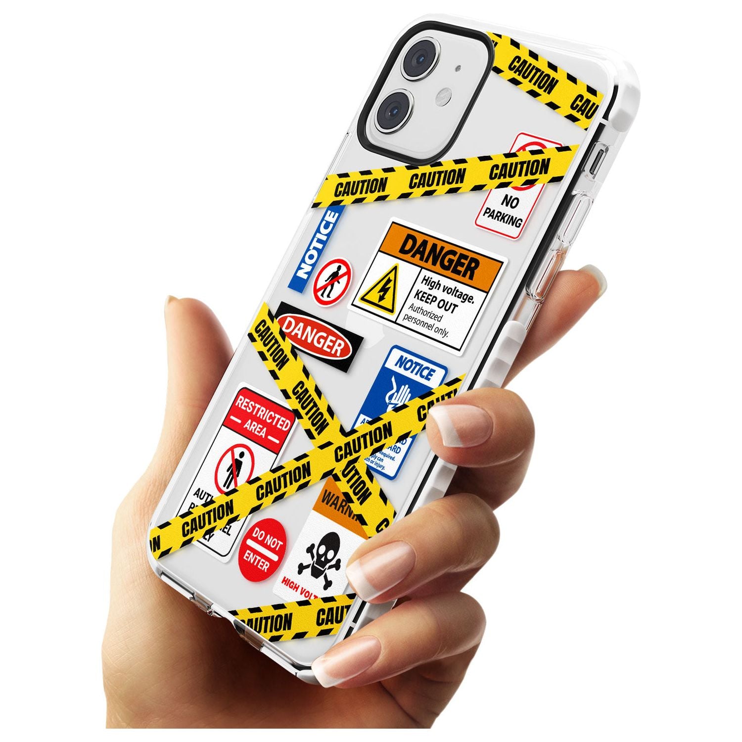 CAUTION Slim TPU Phone Case for iPhone 11