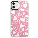 Chalk Hearts Impact Phone Case for iPhone 11