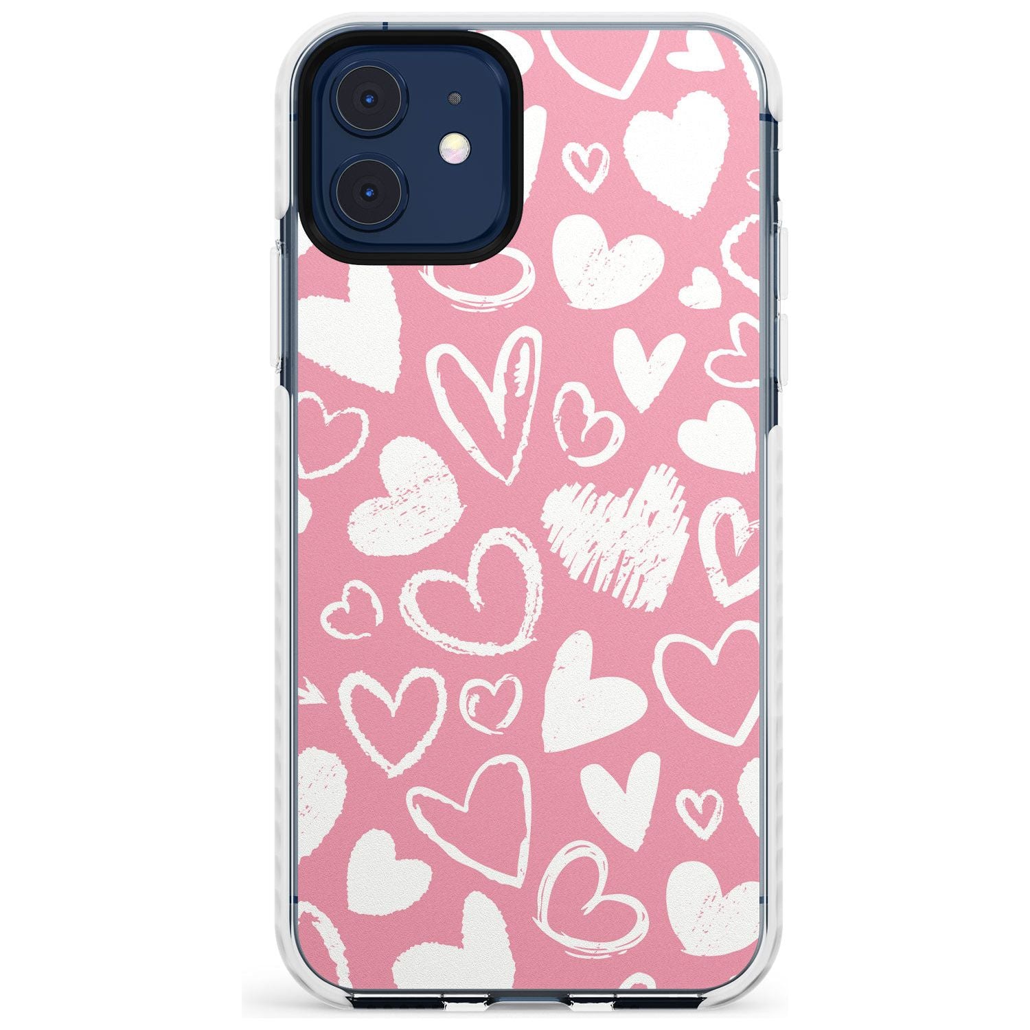 Chalk Hearts Impact Phone Case for iPhone 11