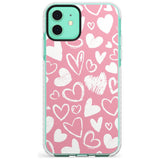 Chalk Hearts Impact Phone Case for iPhone 11