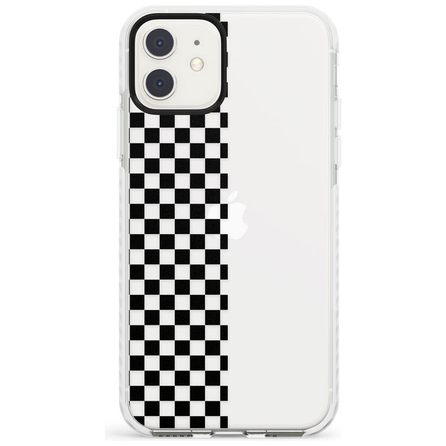 Checker: Half Black Check on Clear Phone Case iPhone 11 / Impact Case,iPhone 12 / Impact Case,iPhone 12 Mini / Impact Case Blanc Space