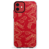 Red and Gold Dragon Pattern Impact Phone Case for iPhone 11