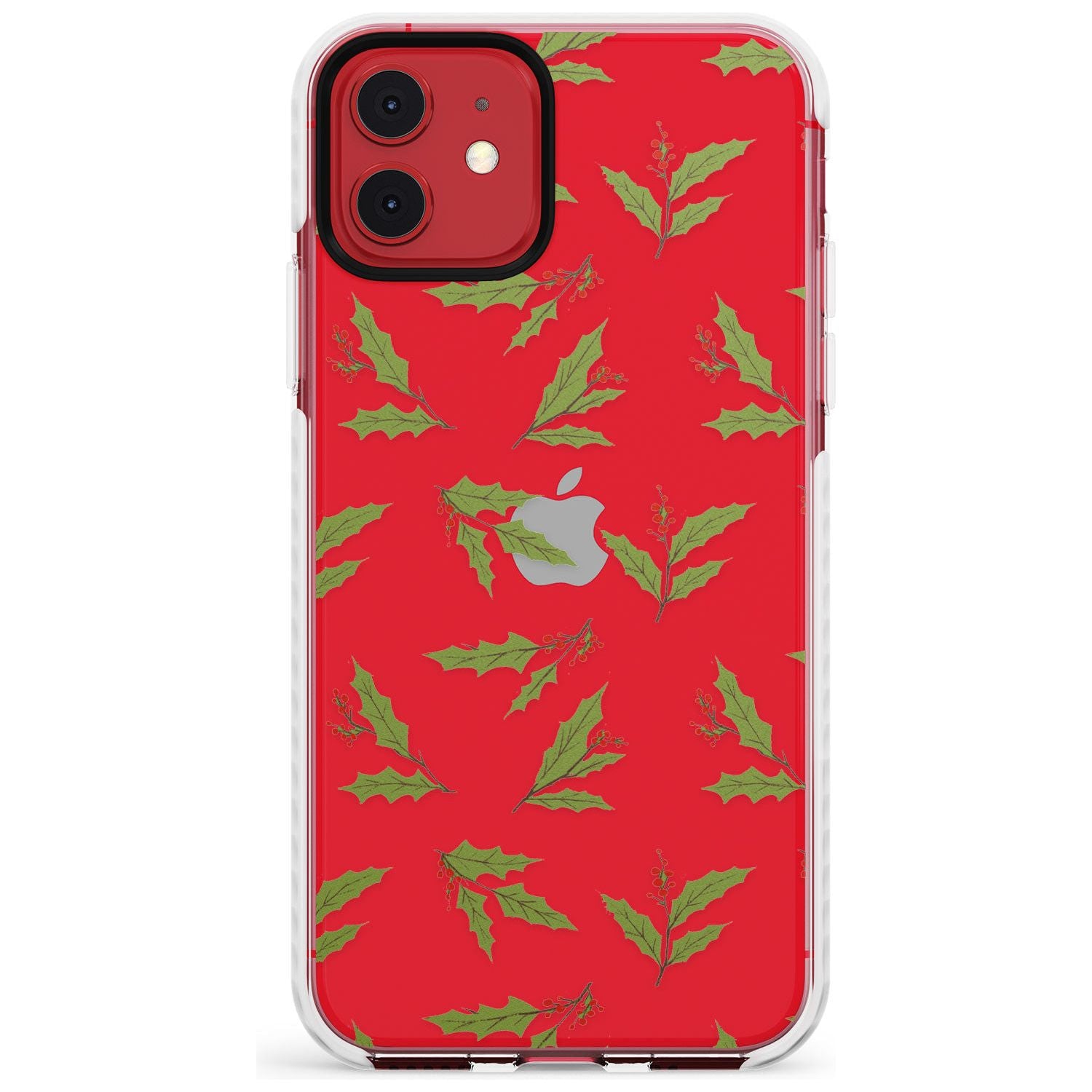 Christmas Holly Pattern Impact Phone Case for iPhone 11