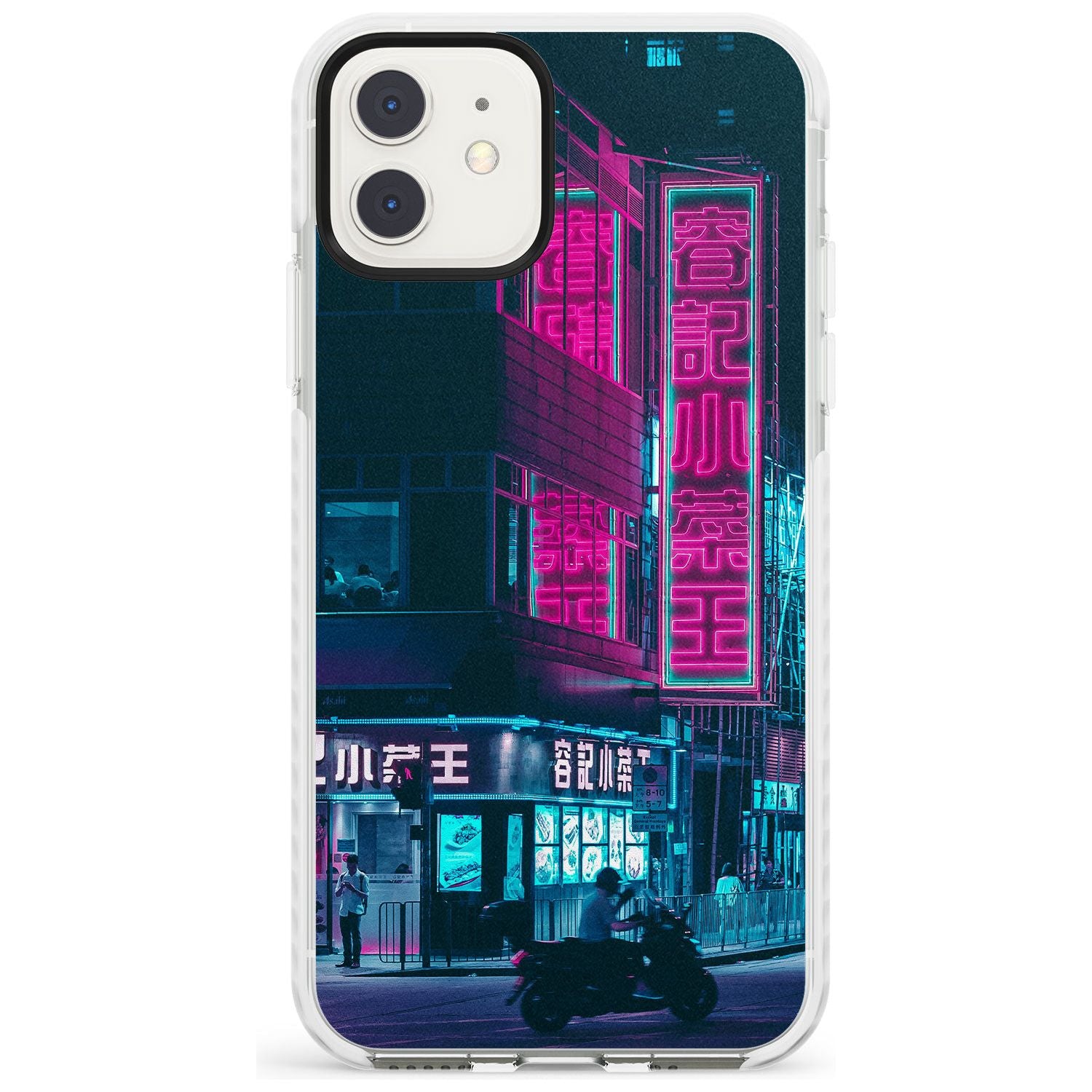 Motorcylist & Signs - Neon Cities Photographs Impact Phone Case for iPhone 11