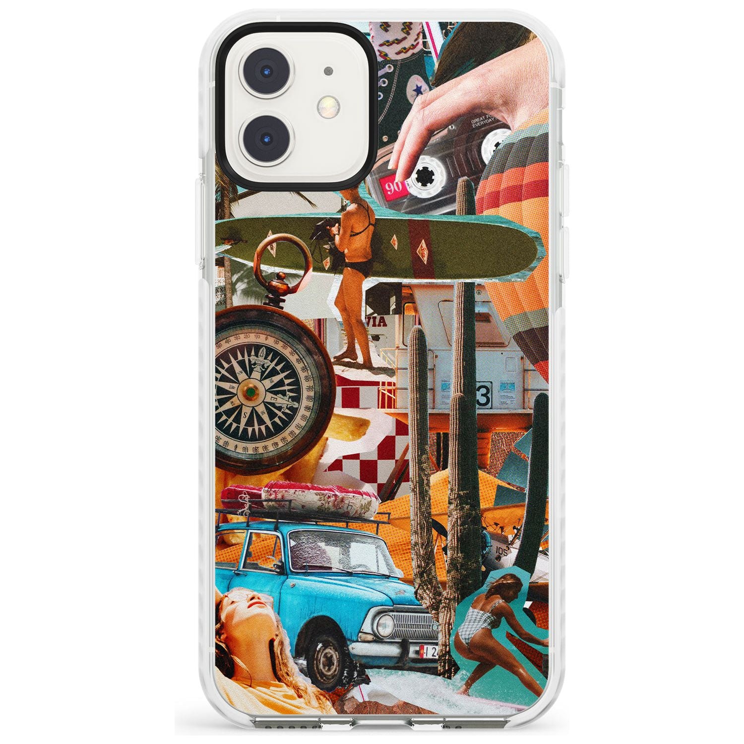Vintage Collage: Road Trip Impact Phone Case for iPhone 11
