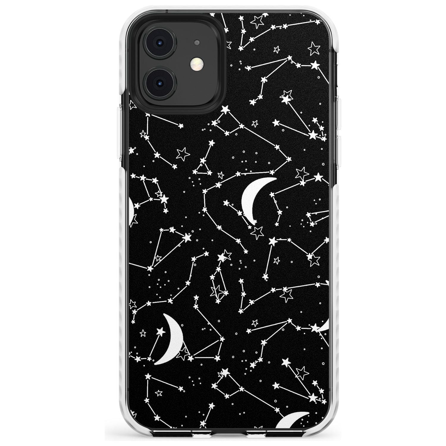White Constellations on Black Slim TPU Phone Case for iPhone 11