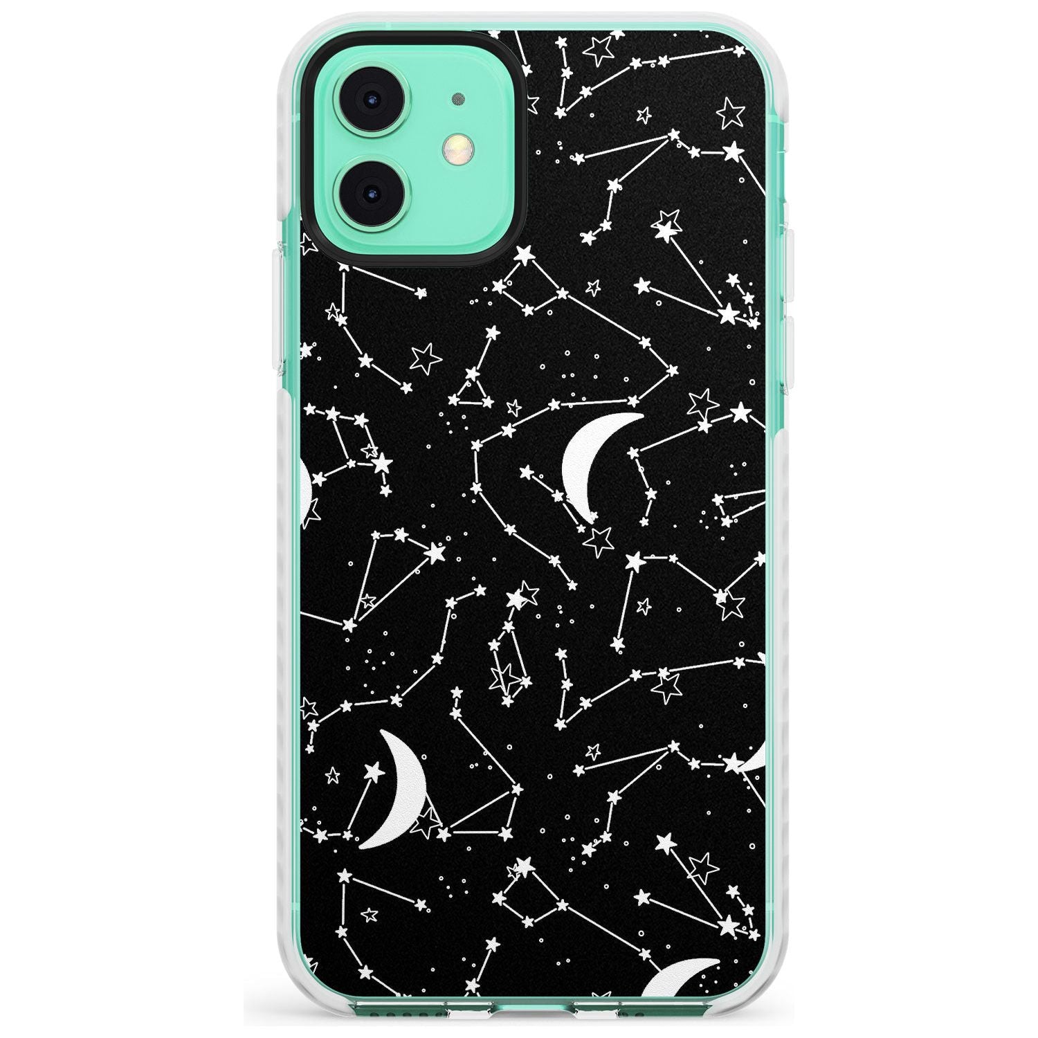 White Constellations on Black Slim TPU Phone Case for iPhone 11