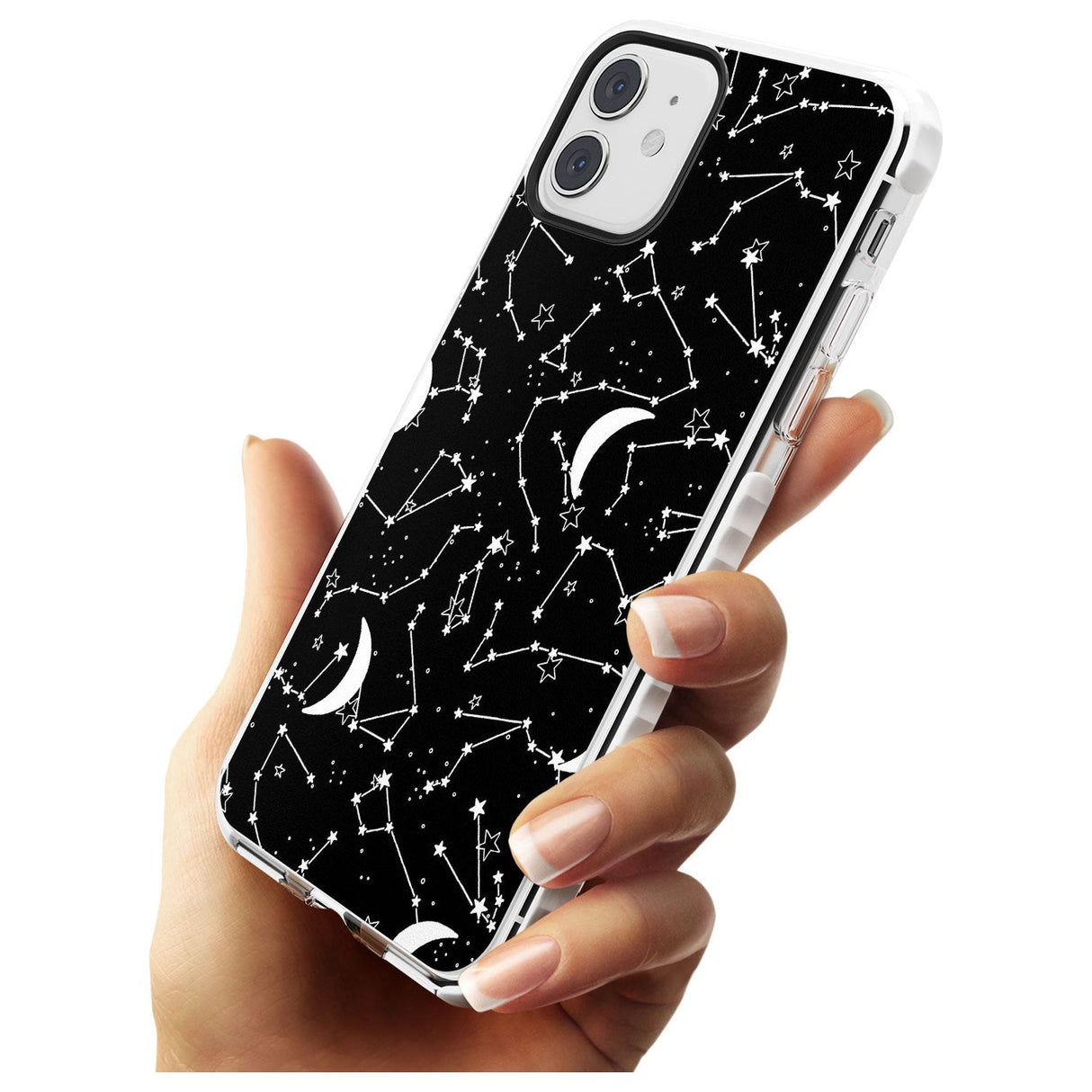 White Constellations on Black Slim TPU Phone Case for iPhone 11