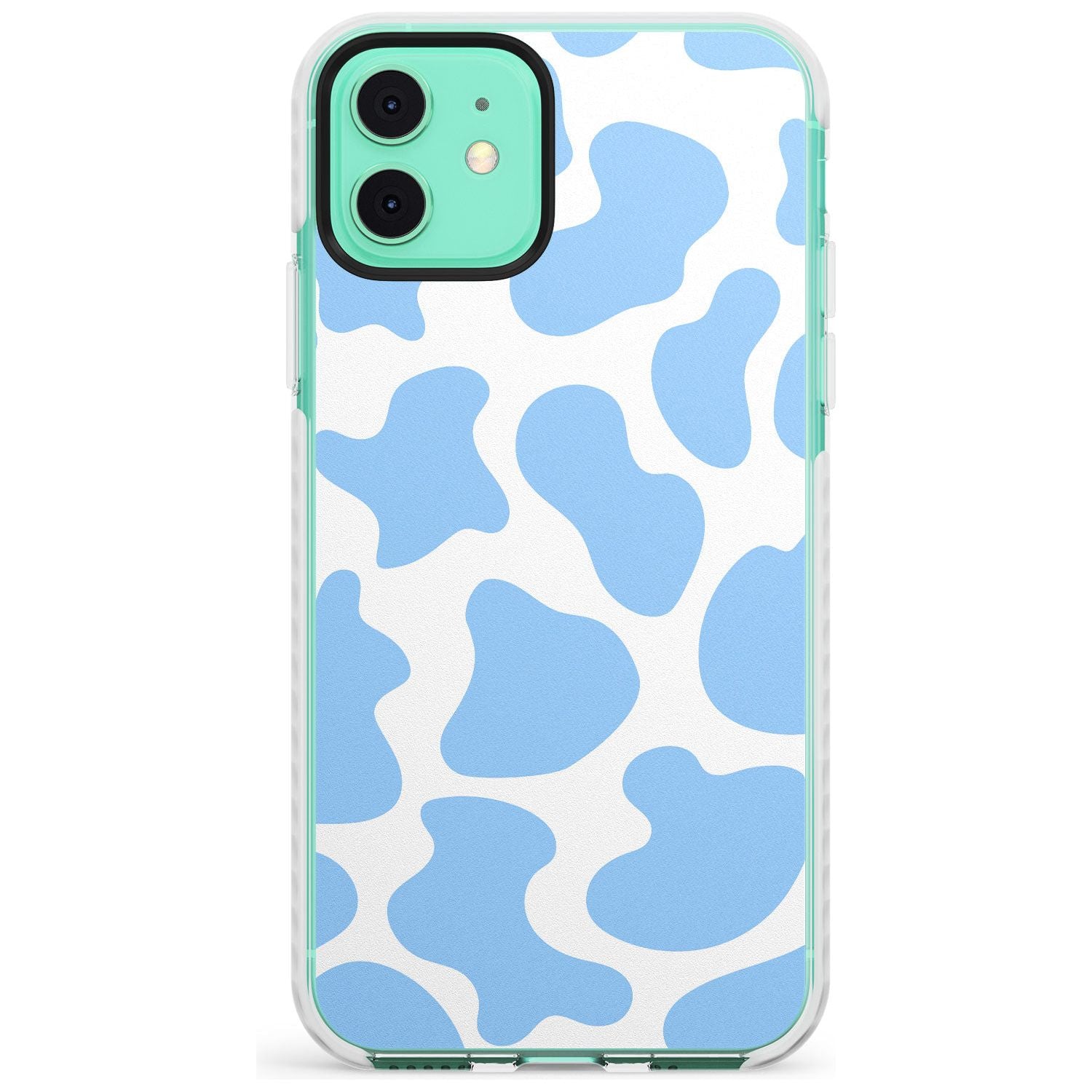 Blue and White Cow Print Impact Phone Case for iPhone 11