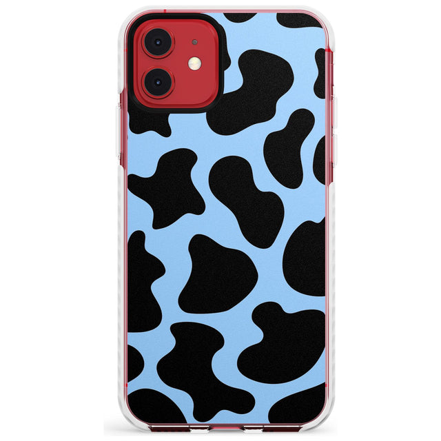 Blue and Black Cow Print Impact Phone Case for iPhone 11