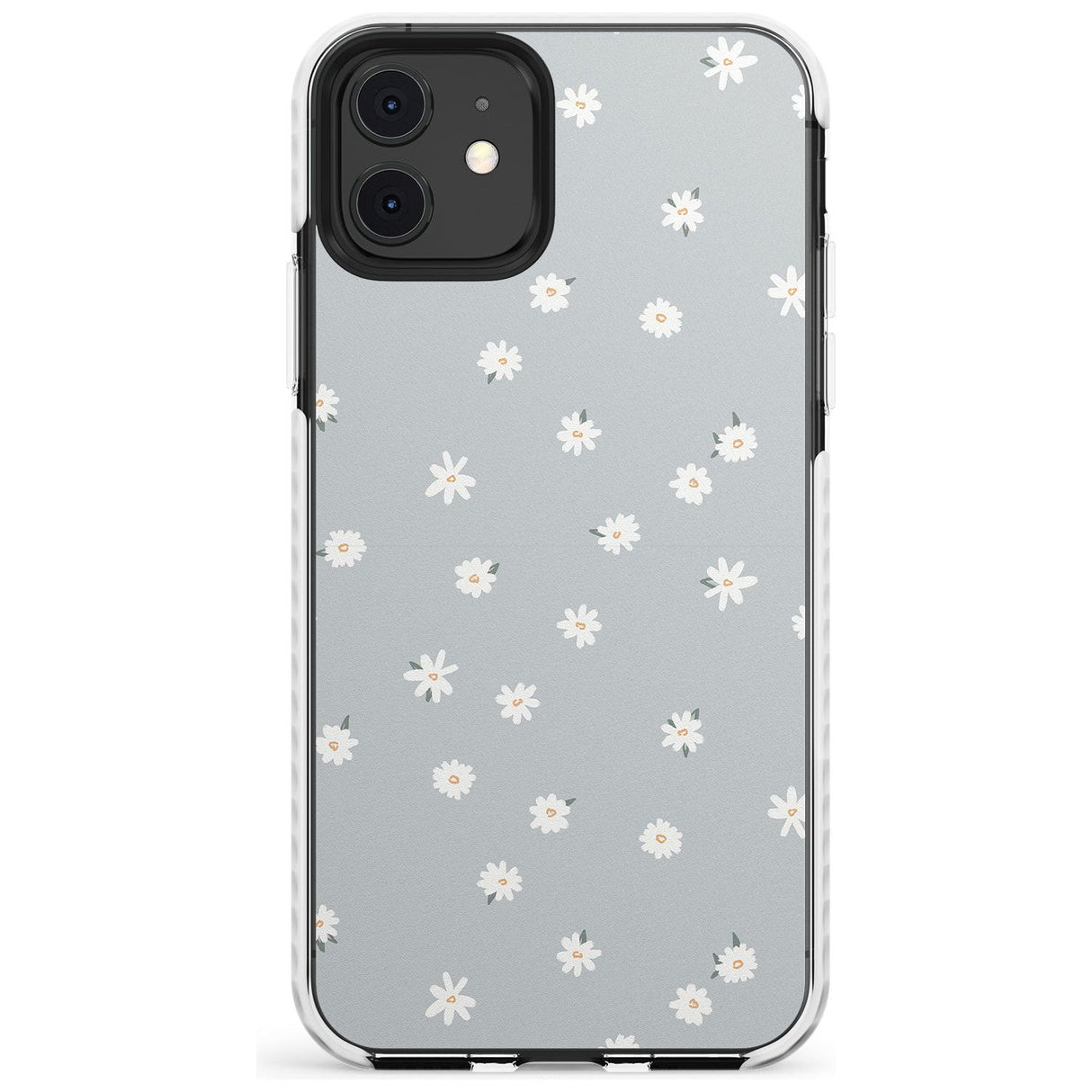 Painted Daises - Blue-Grey Cute Floral Design Slim TPU Phone Case for iPhone 11