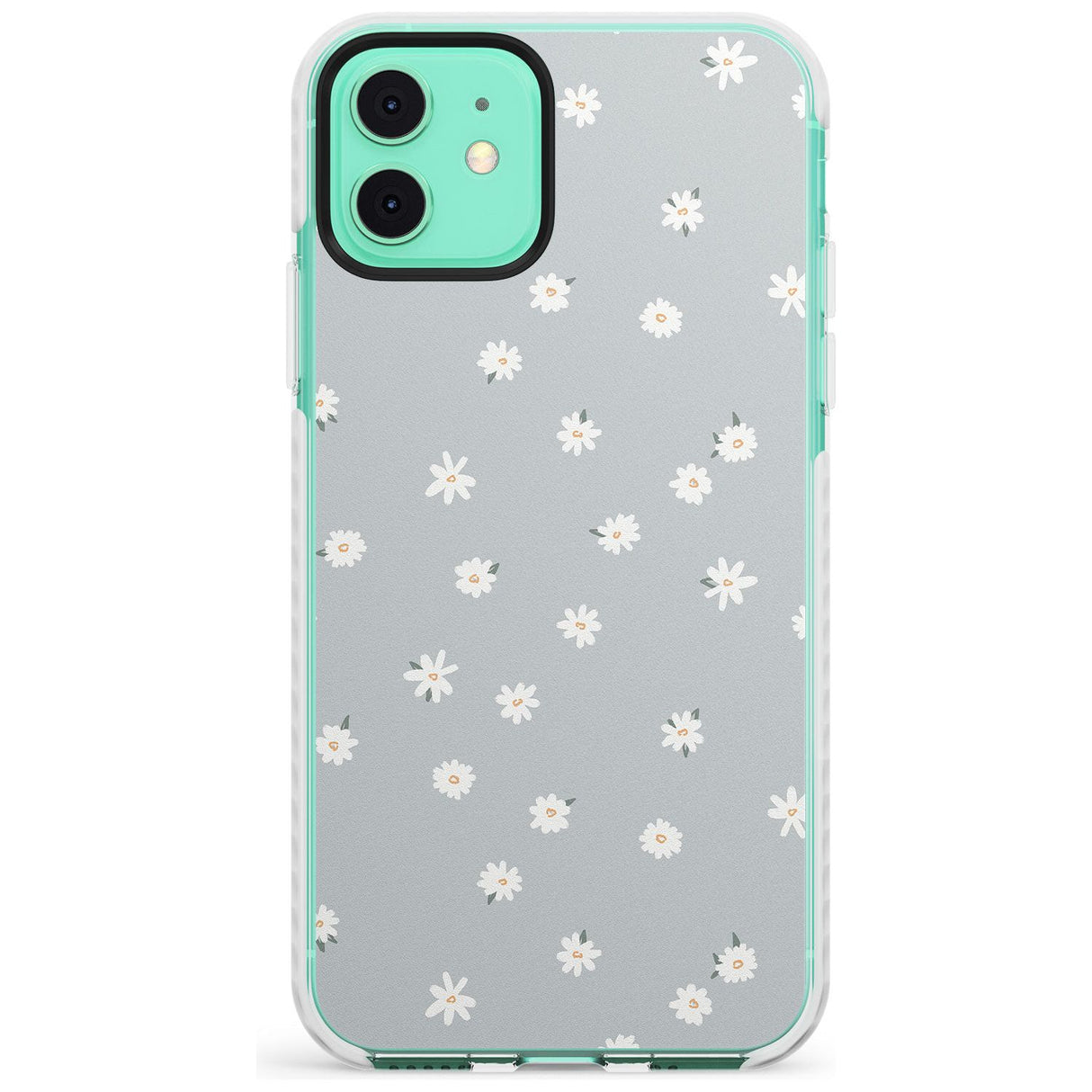 Painted Daises - Blue-Grey Cute Floral Design Slim TPU Phone Case for iPhone 11