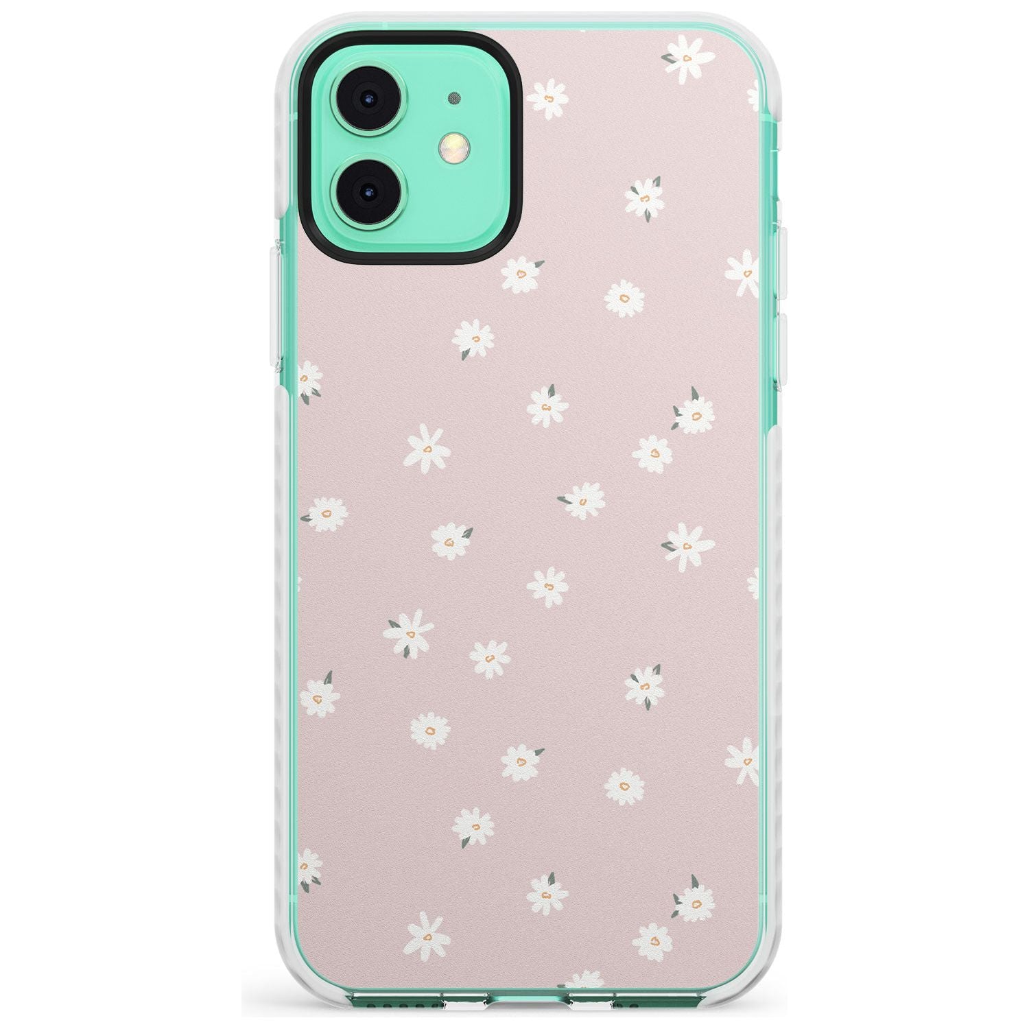 Painted Daises on Pink - Cute Floral Daisy Design Slim TPU Phone Case for iPhone 11