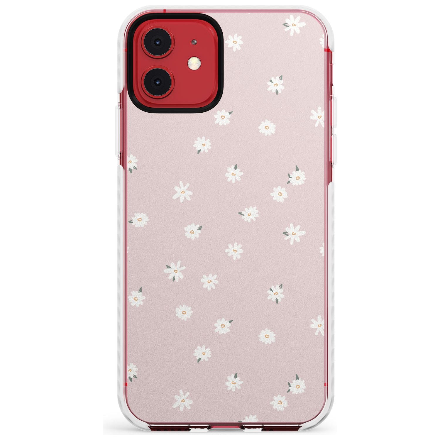 Painted Daises on Pink - Cute Floral Daisy Design Slim TPU Phone Case for iPhone 11