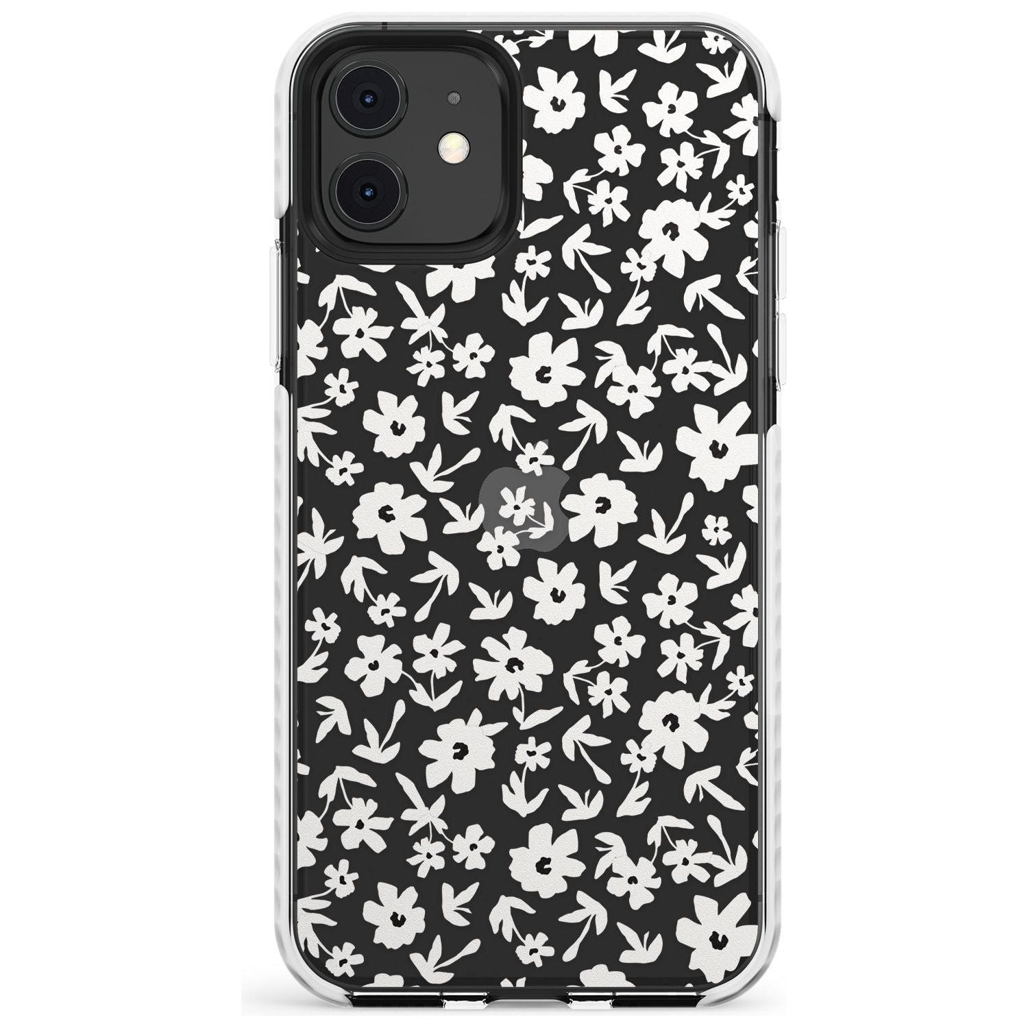 Floral Print on Clear - Cute Floral Design Slim TPU Phone Case for iPhone 11