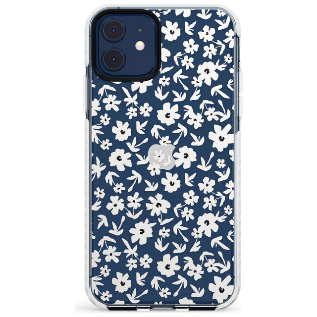 Floral Print on Clear - Cute Floral Design Slim TPU Phone Case for iPhone 11