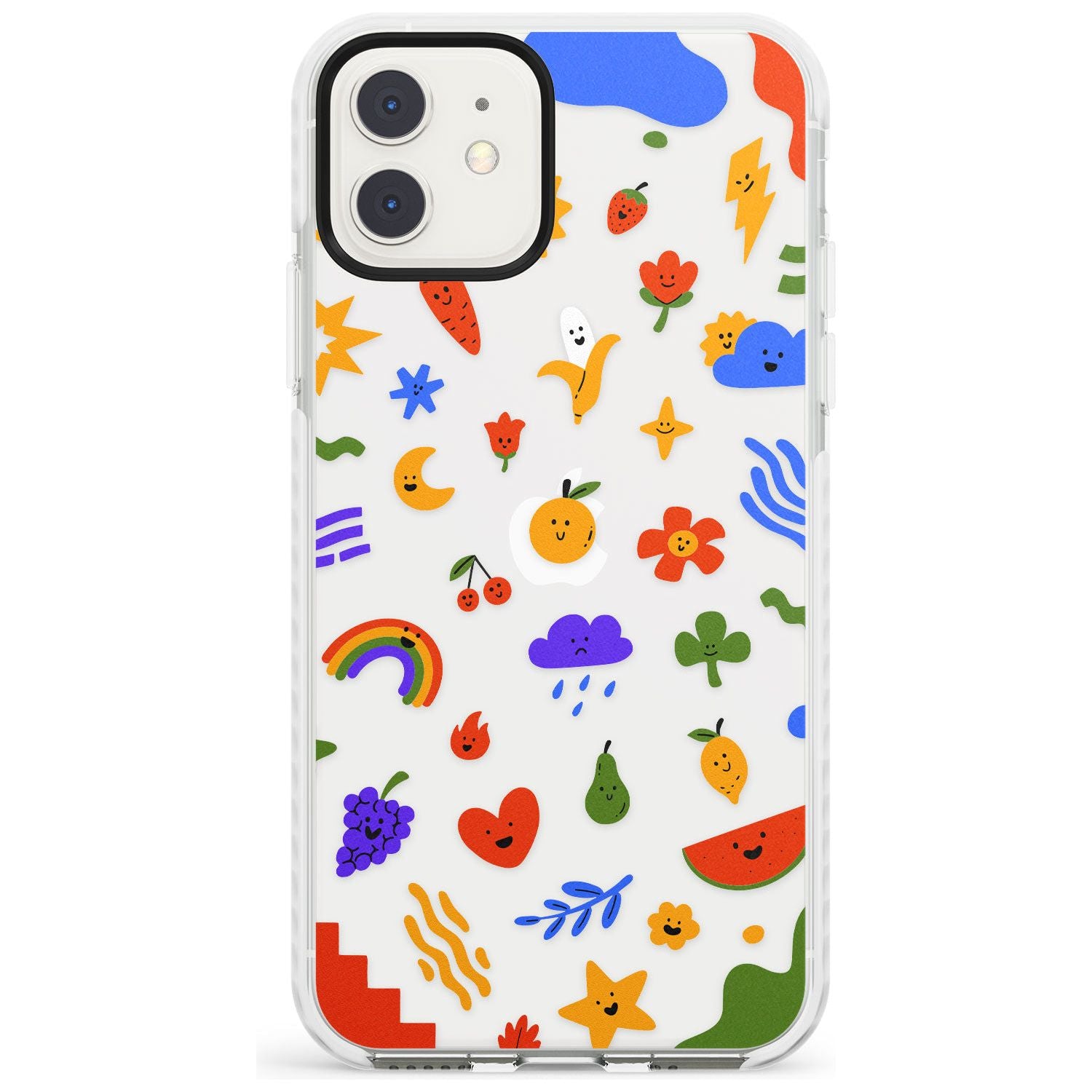 Mixed Cute Icon Pattern - Clear iPhone Case Impact Phone Case Warehouse 11