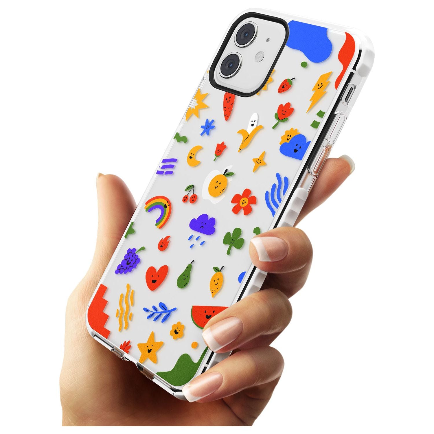 Mixed Cute Icon Pattern - Clear iPhone Case Impact Phone Case Warehouse 11