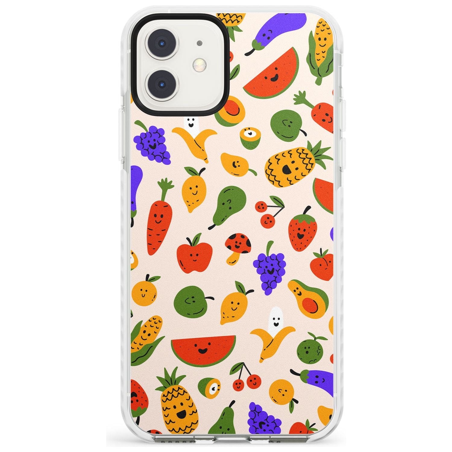 Mixed Kawaii Food Icons - Solid iPhone Case Impact Phone Case Warehouse 11