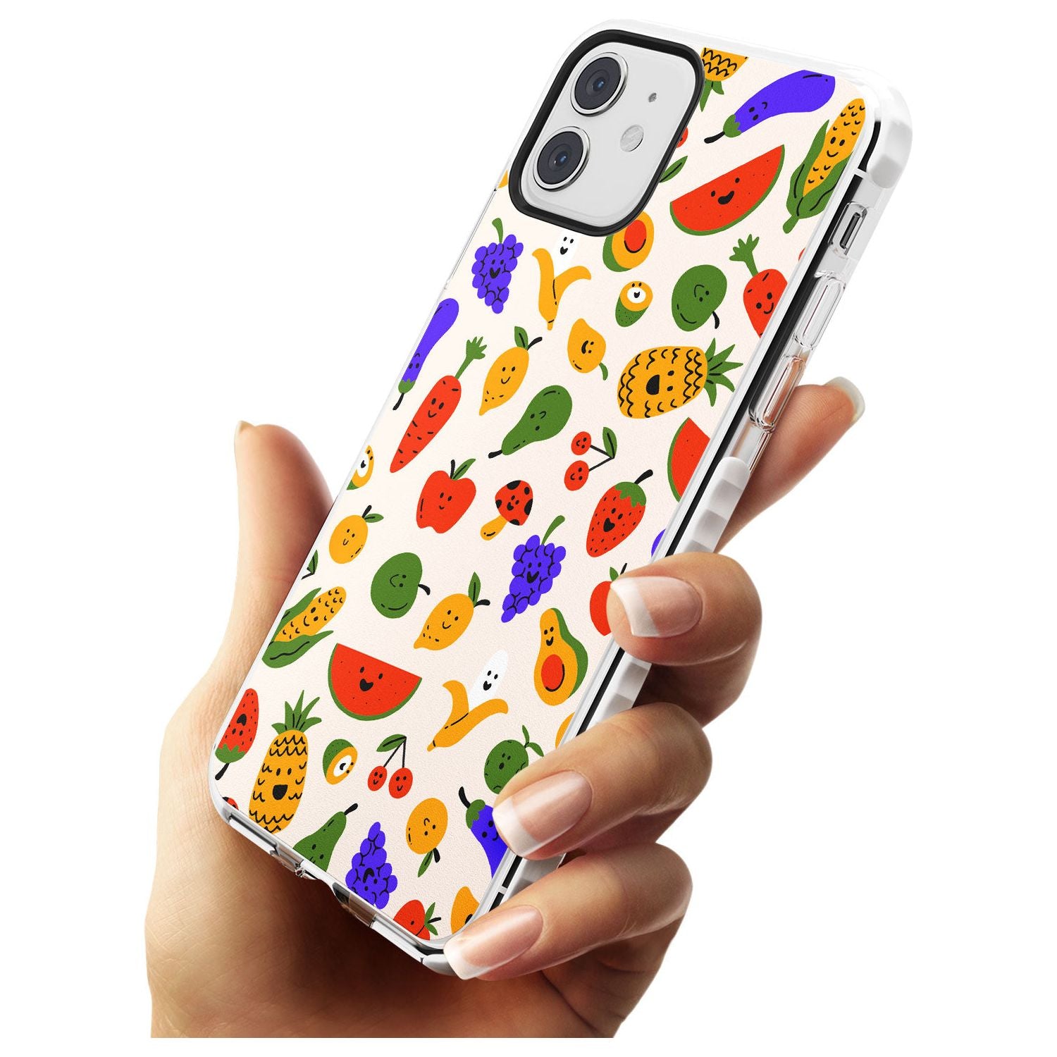 Mixed Kawaii Food Icons - Solid iPhone Case Impact Phone Case Warehouse 11