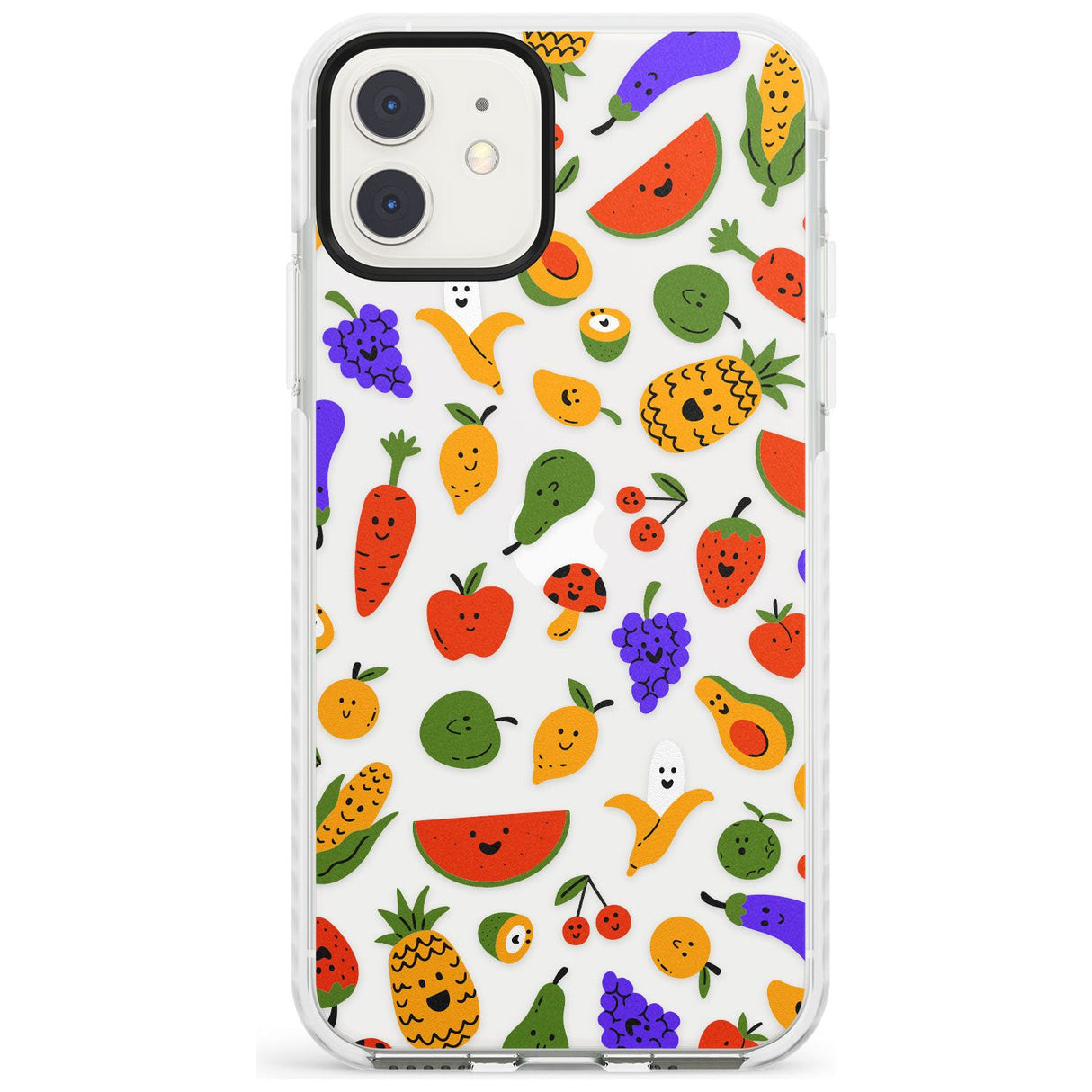 Mixed Kawaii Food Icons - Clear iPhone Case Impact Phone Case Warehouse 11