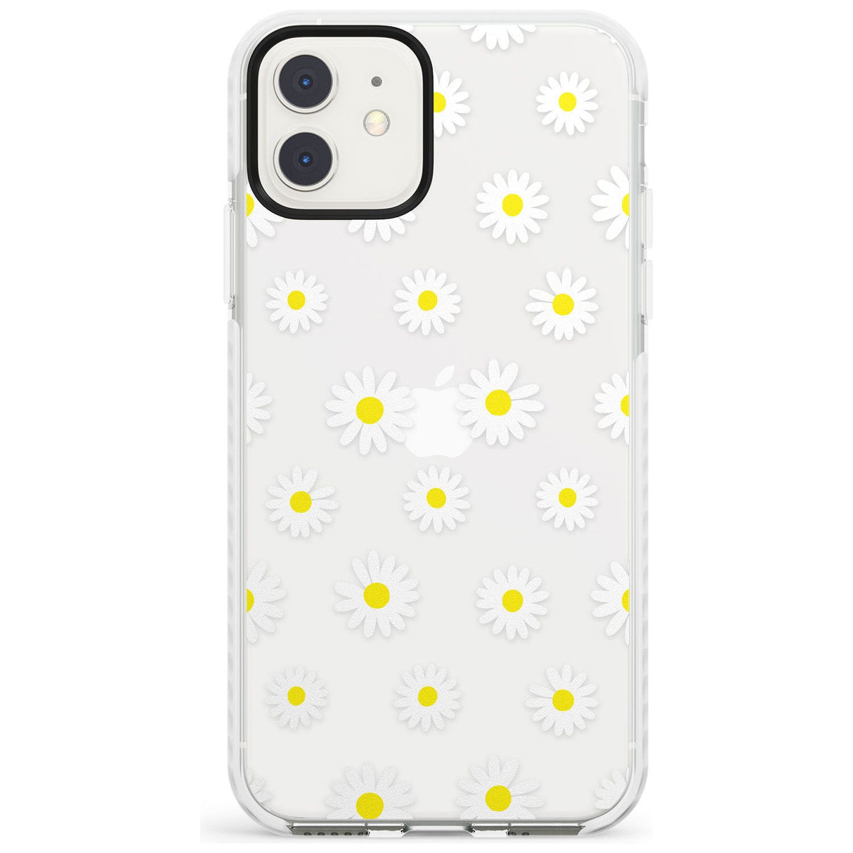 White Daisy Pattern (Clear) Impact Phone Case for iPhone 11