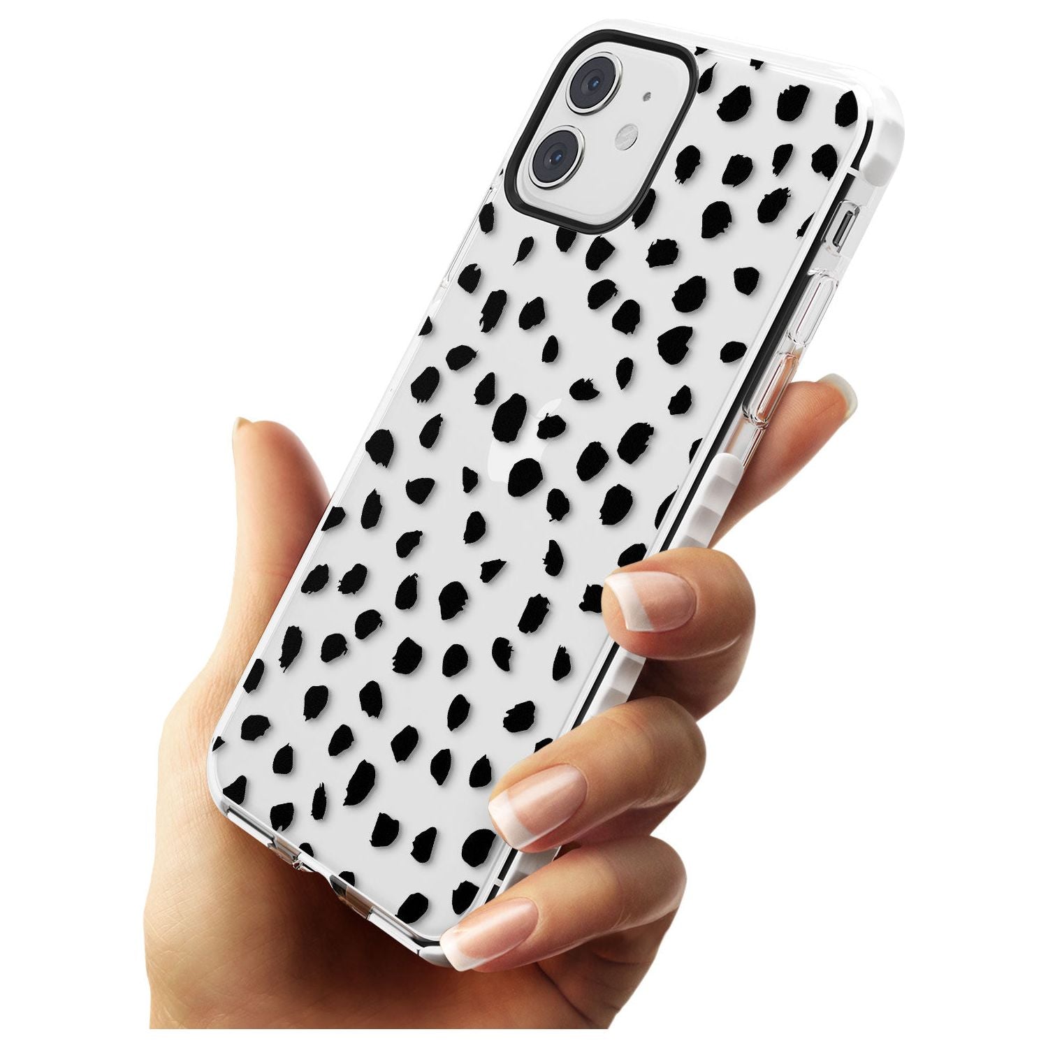 Black on Transparent Dalmatian Polka Dot Spots Impact Phone Case for iPhone 11