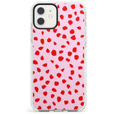 Red on Pink Dalmatian Polka Dot Spots Impact Phone Case for iPhone 11