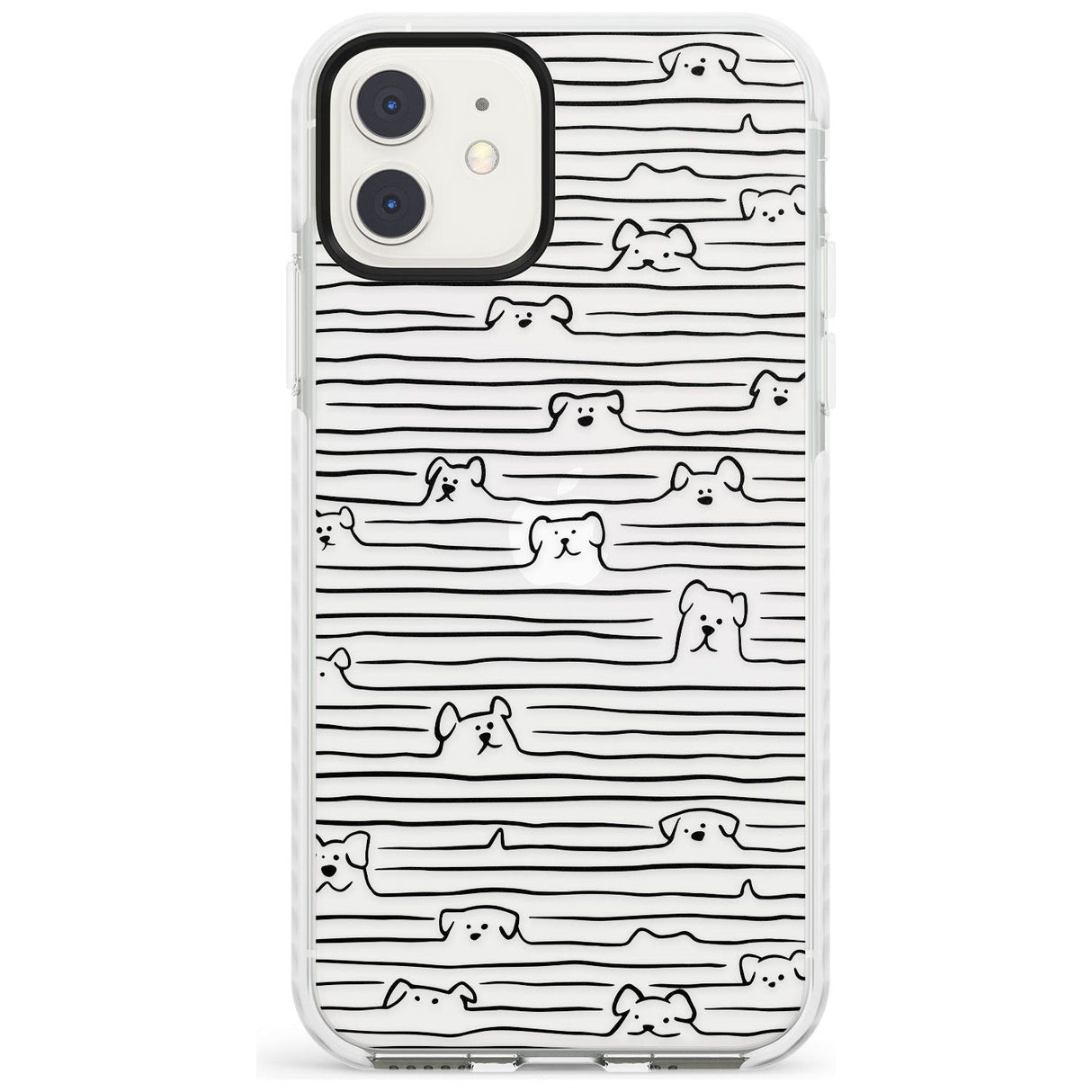 Dog Line Art - Black Impact Phone Case for iPhone 11