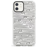 Dog Line Art - Black Impact Phone Case for iPhone 11