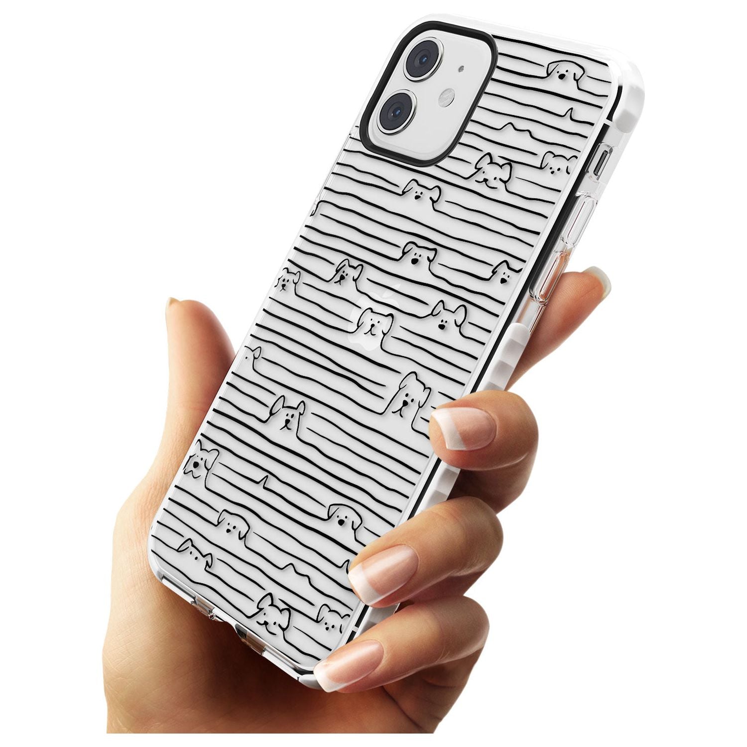 Dog Line Art - Black Impact Phone Case for iPhone 11