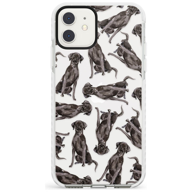 Black Labrador Watercolour Dog Pattern Impact Phone Case for iPhone 11